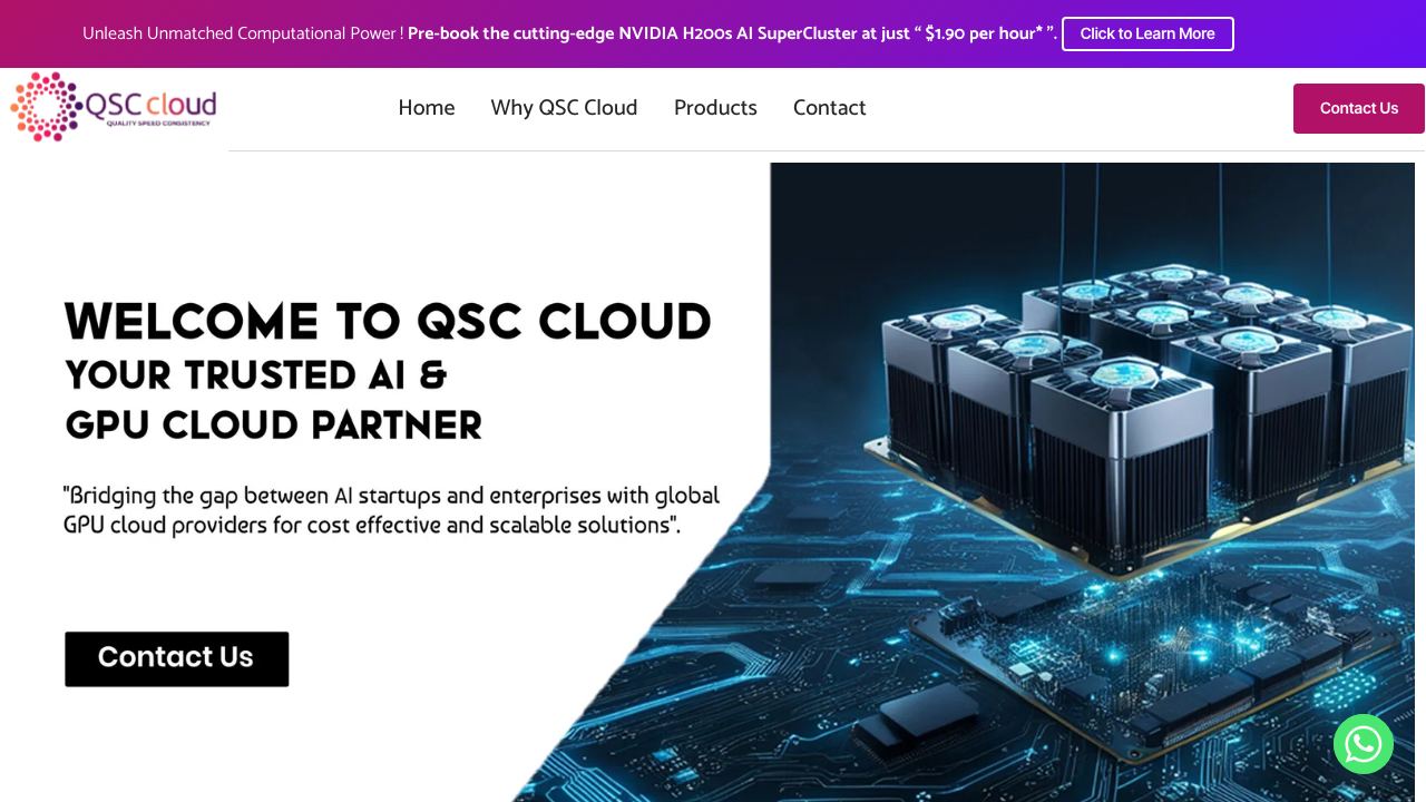 QSC Cloud website screenshot