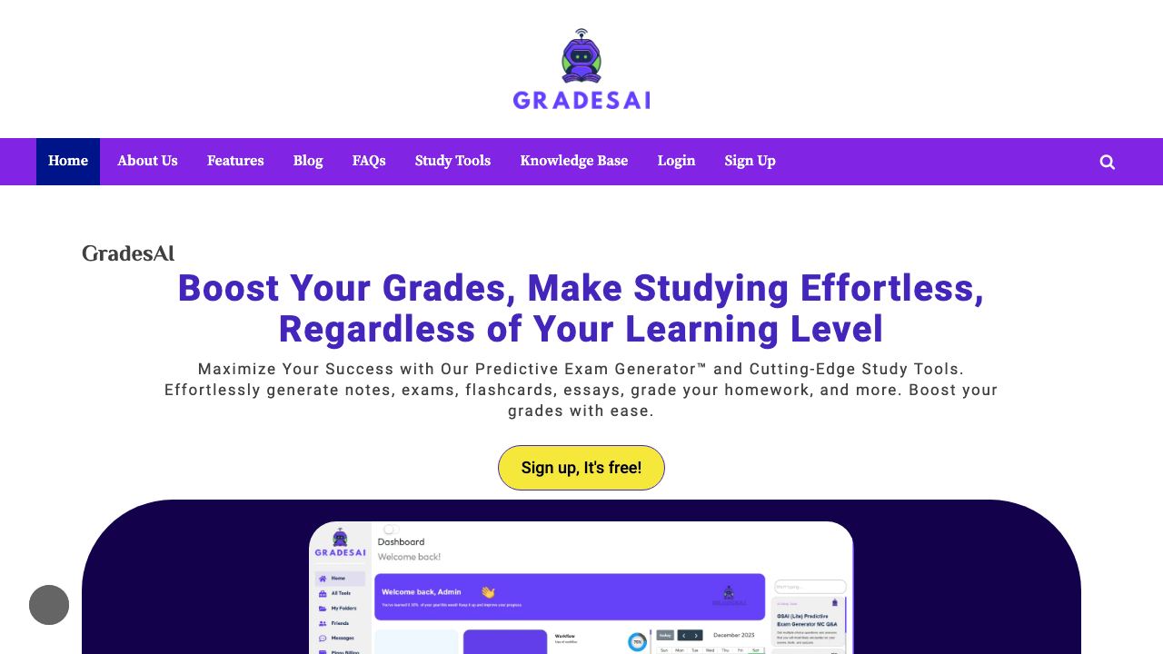 GradesAI website screenshot