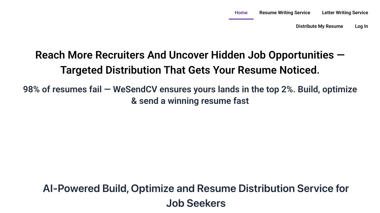 We Send CV 网站截图