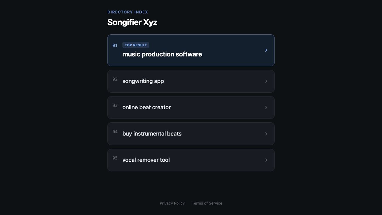 Songifier 网站截图