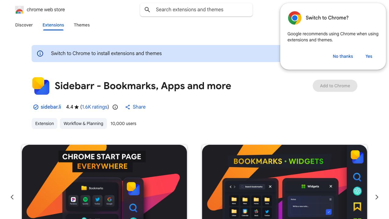 Sidebarr - chatgpt, bookmarks, apps and more 网站截图