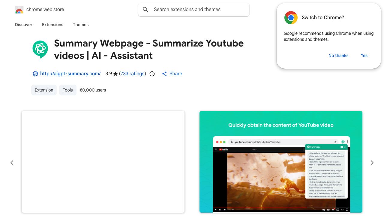 ChatGPT Summary - summarize assistant 网站截图