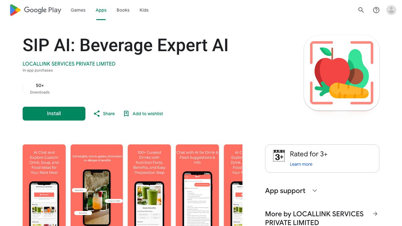 SIP AI : Food & Drink AI 网站截图