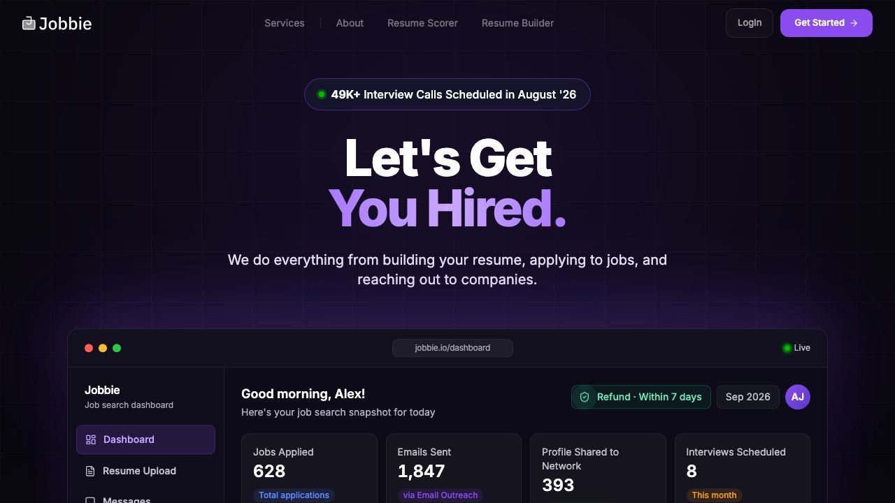 Jobbie.io website screenshot