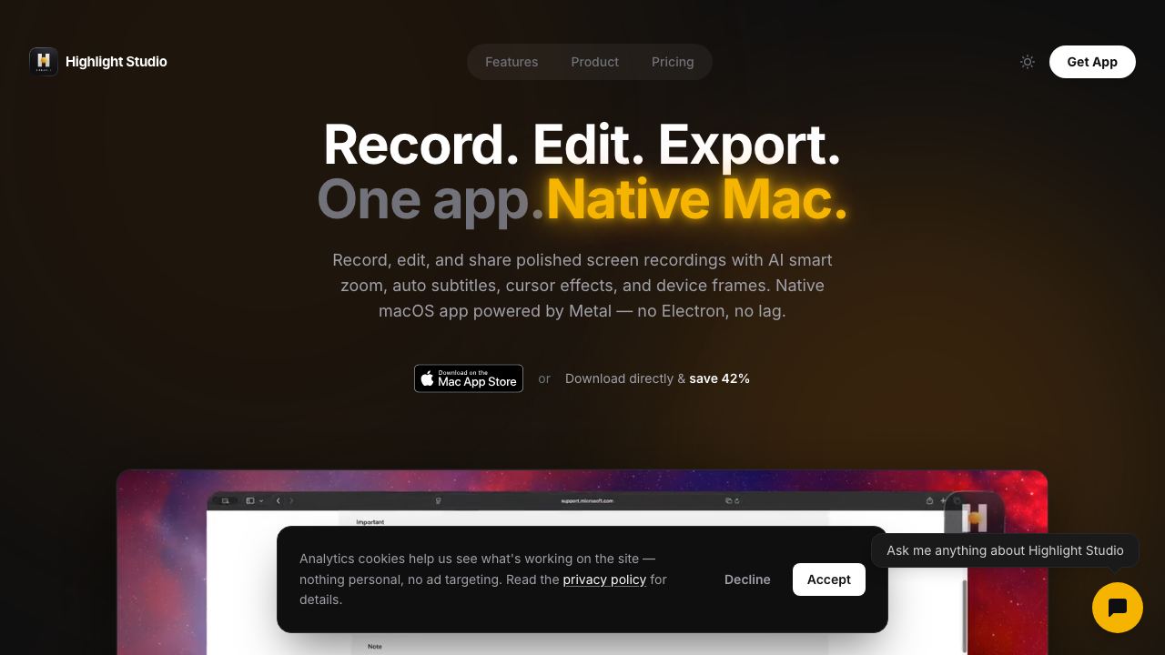 Highlight Studio website screenshot