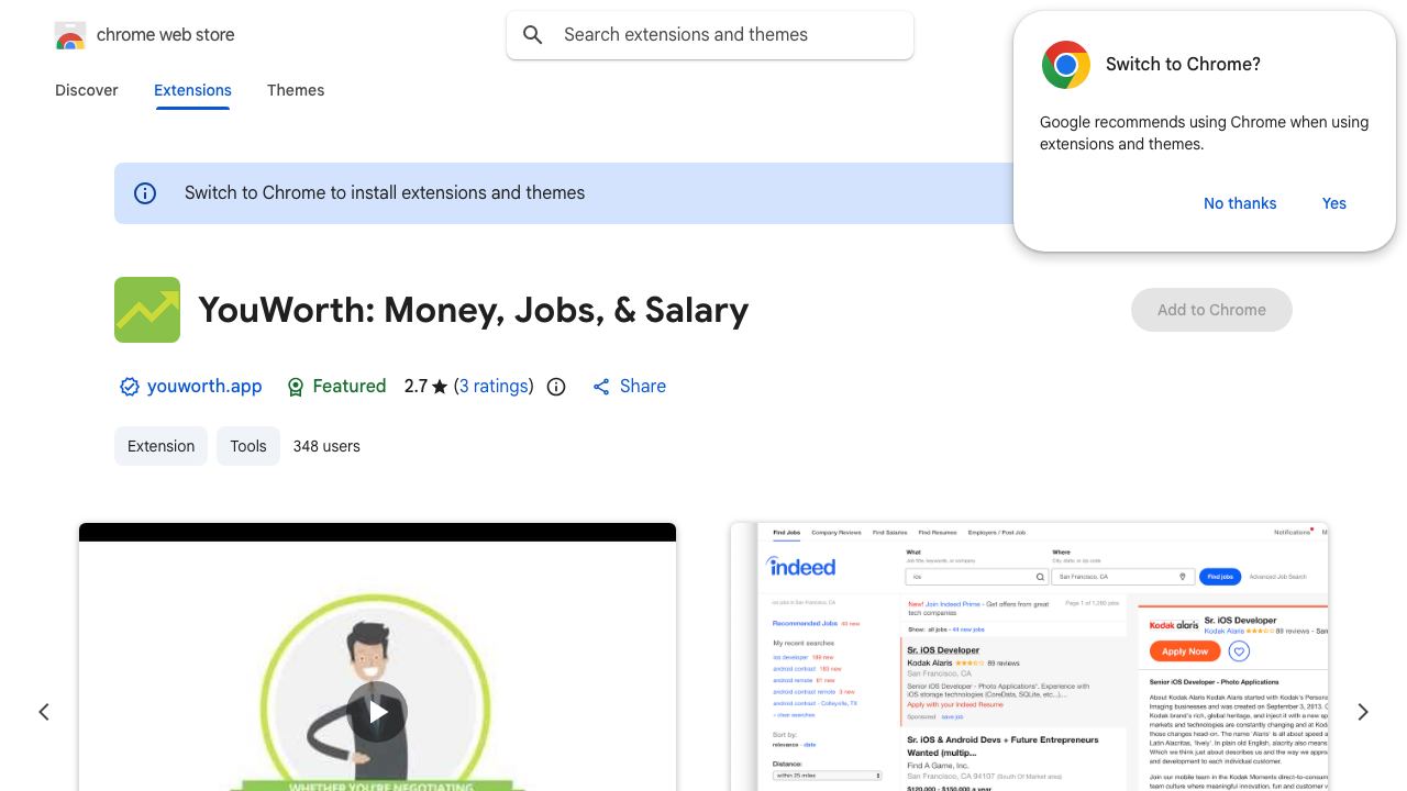 YouWorth for LinkedIn: Job & Salary Predictor 网站截图