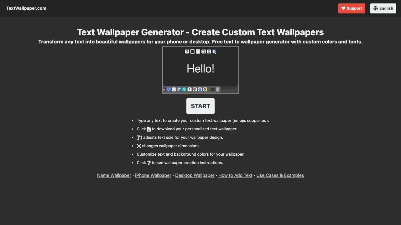 TextWallpaper 网站截图