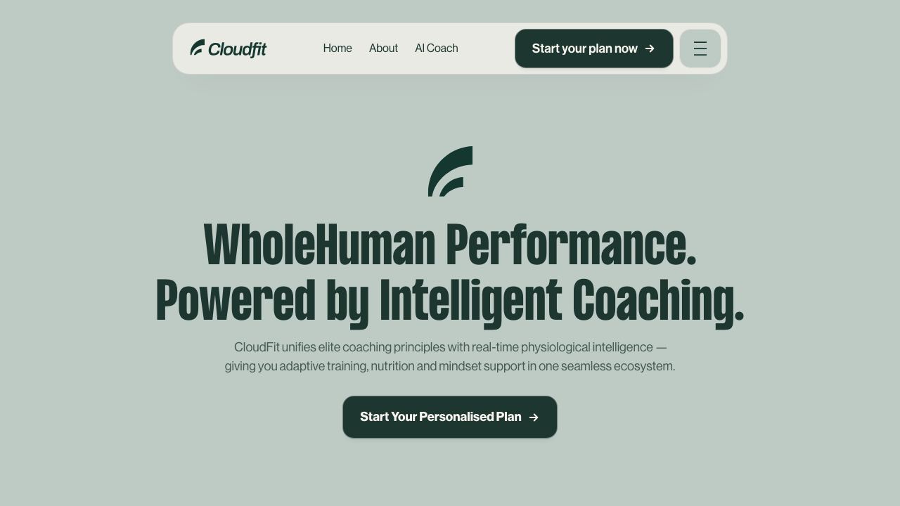 Cloudfit - AI Health Coach 网站截图