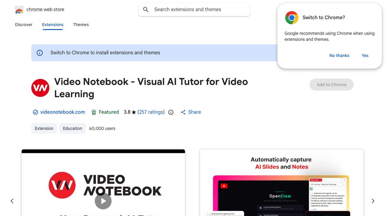 AI-powered Notes on Videos - Video Notebook 网站截图