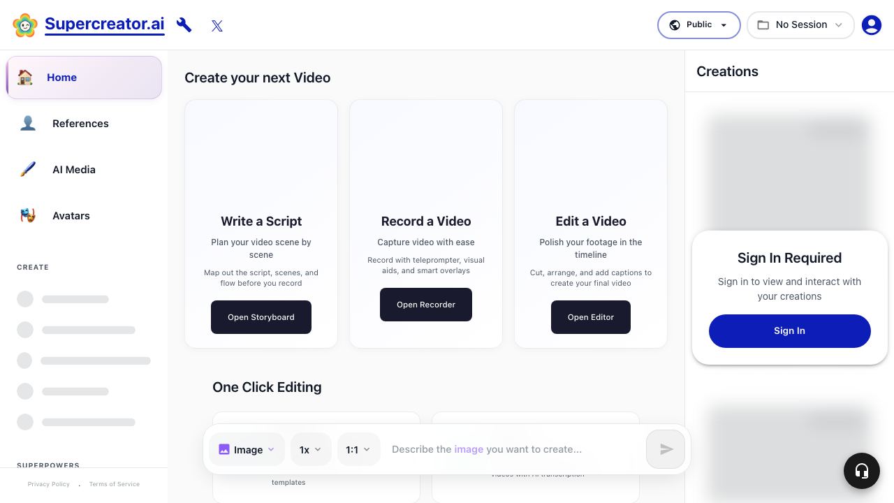 Supercreator.ai website screenshot