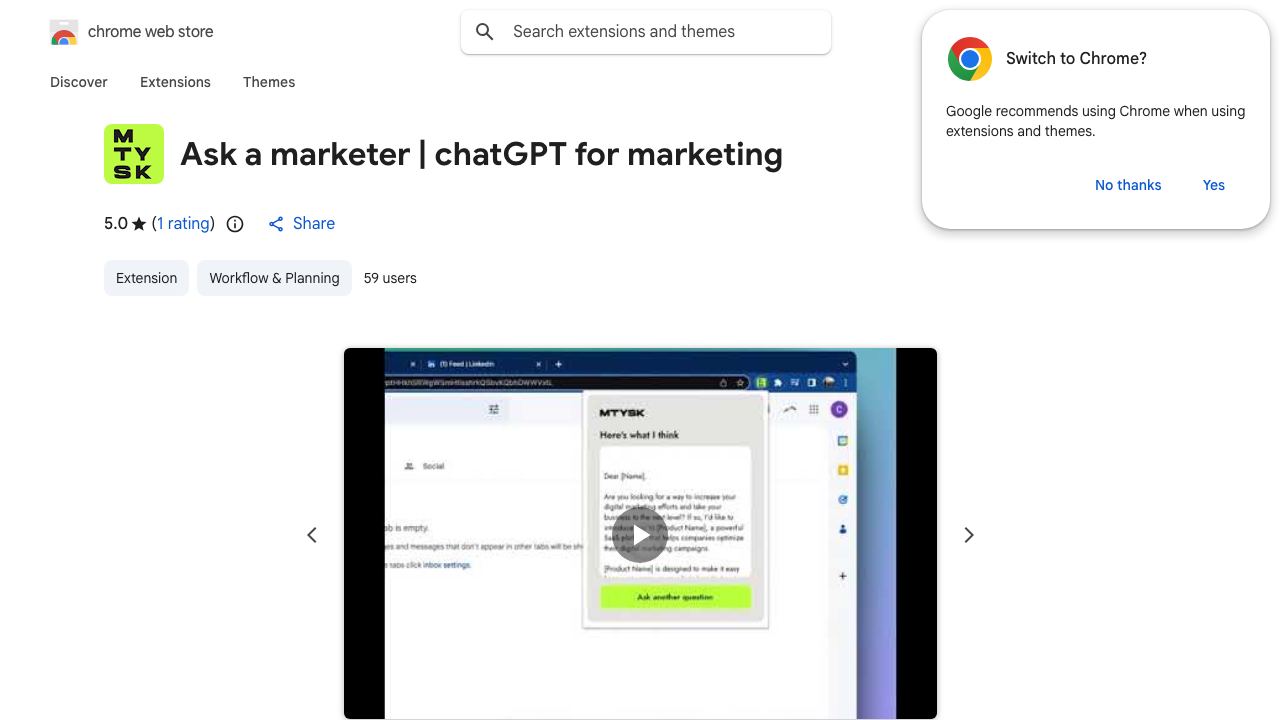 Ask a marketer | chatGPT for marketing 网站截图