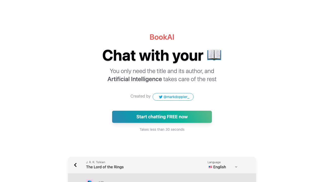 BookAI 网站截图