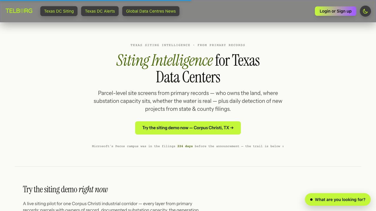 Telborg website screenshot