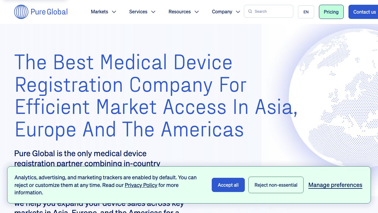 Pure Global website screenshot