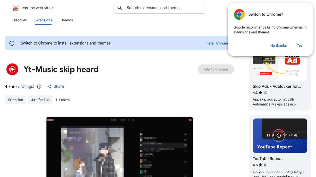 Yt-Music skip heard 网站截图