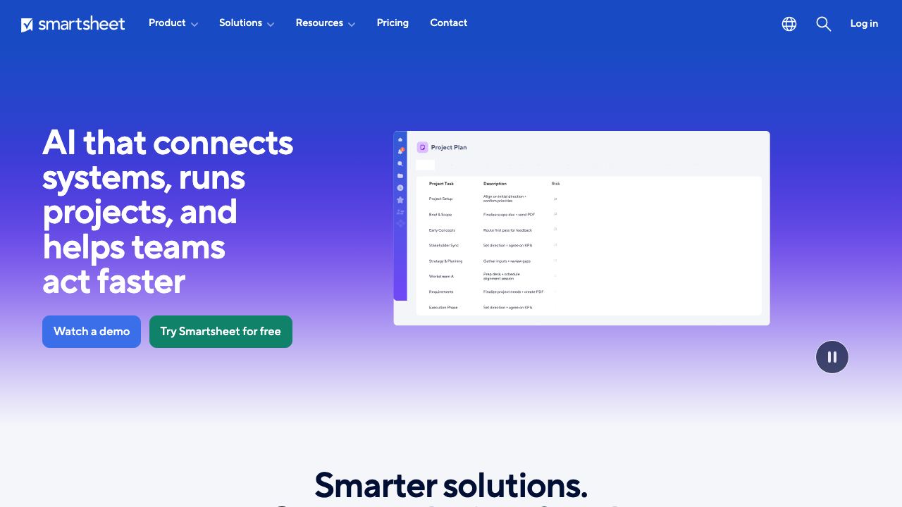 Smartsheet website screenshot