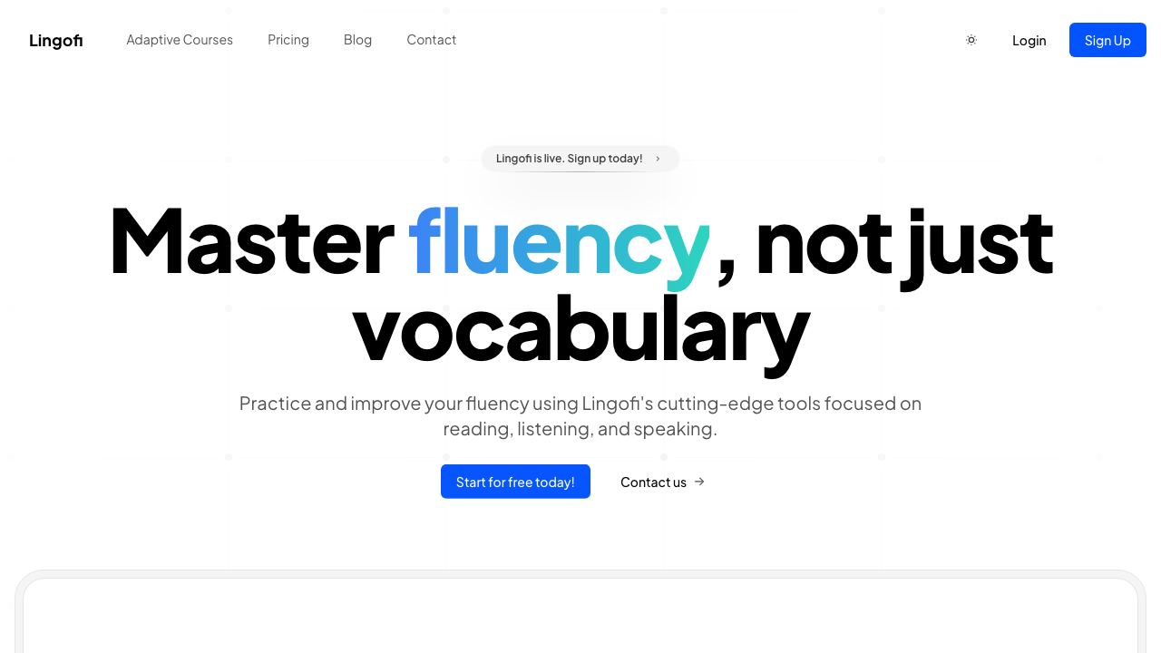 Lingofi website screenshot