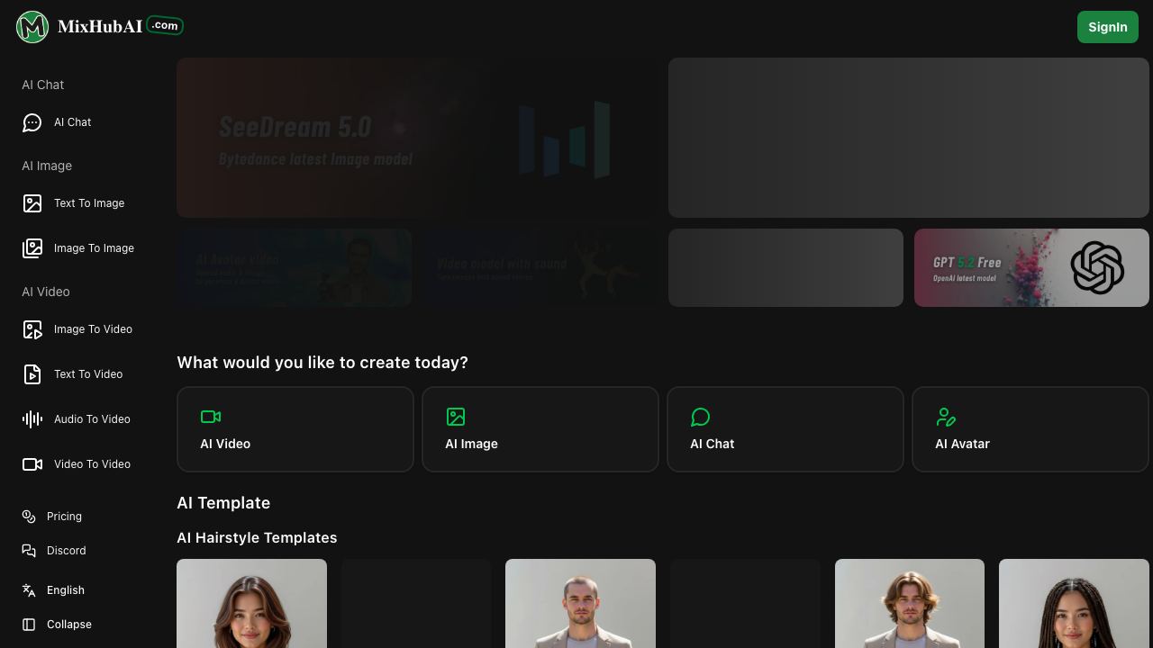 MixHub AI website screenshot