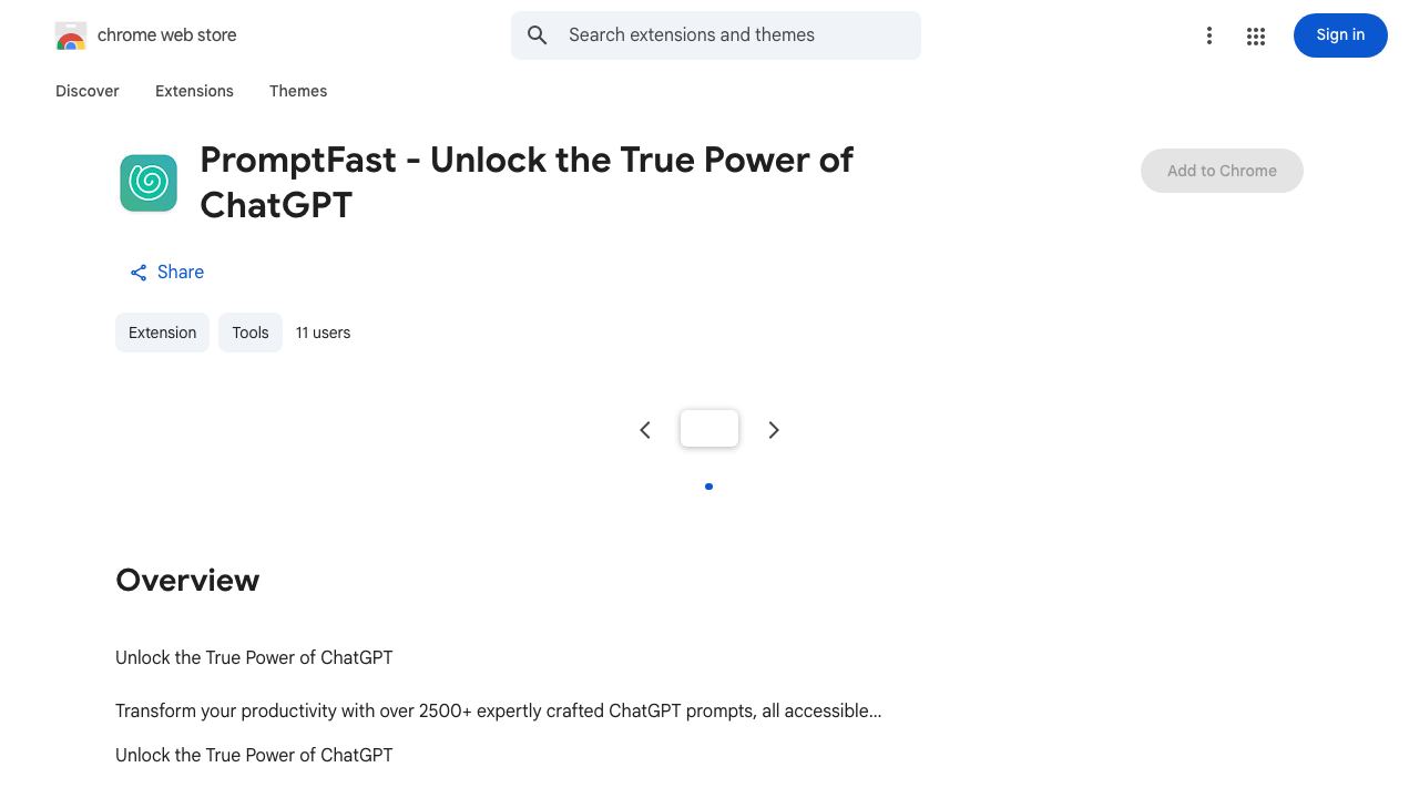 PromptFast - Unlock the True Power of ChatGPT 网站截图