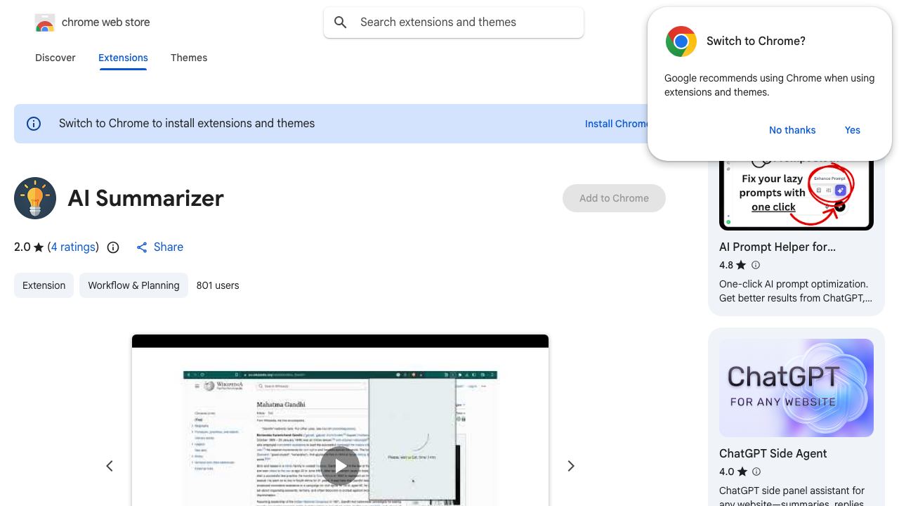 AI Summarizer 网站截图