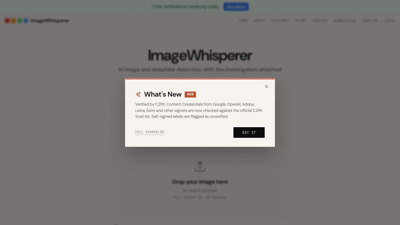 ImageWhisperer 网站截图