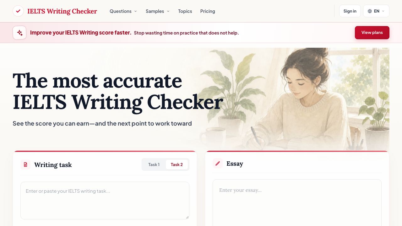ielts writing checker 网站截图