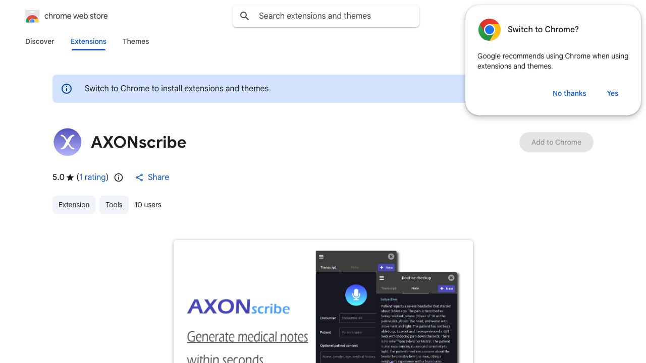 AXONscribe 网站截图