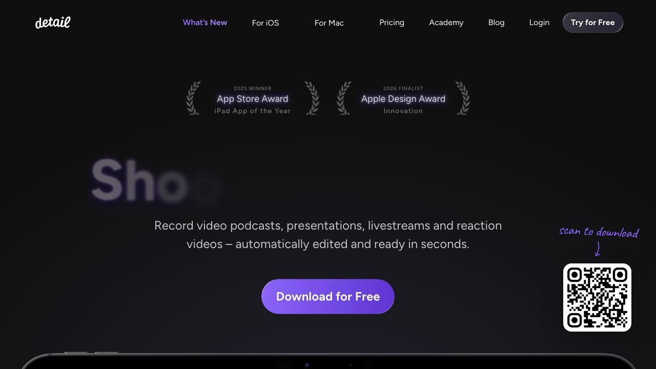 Detail website screenshot