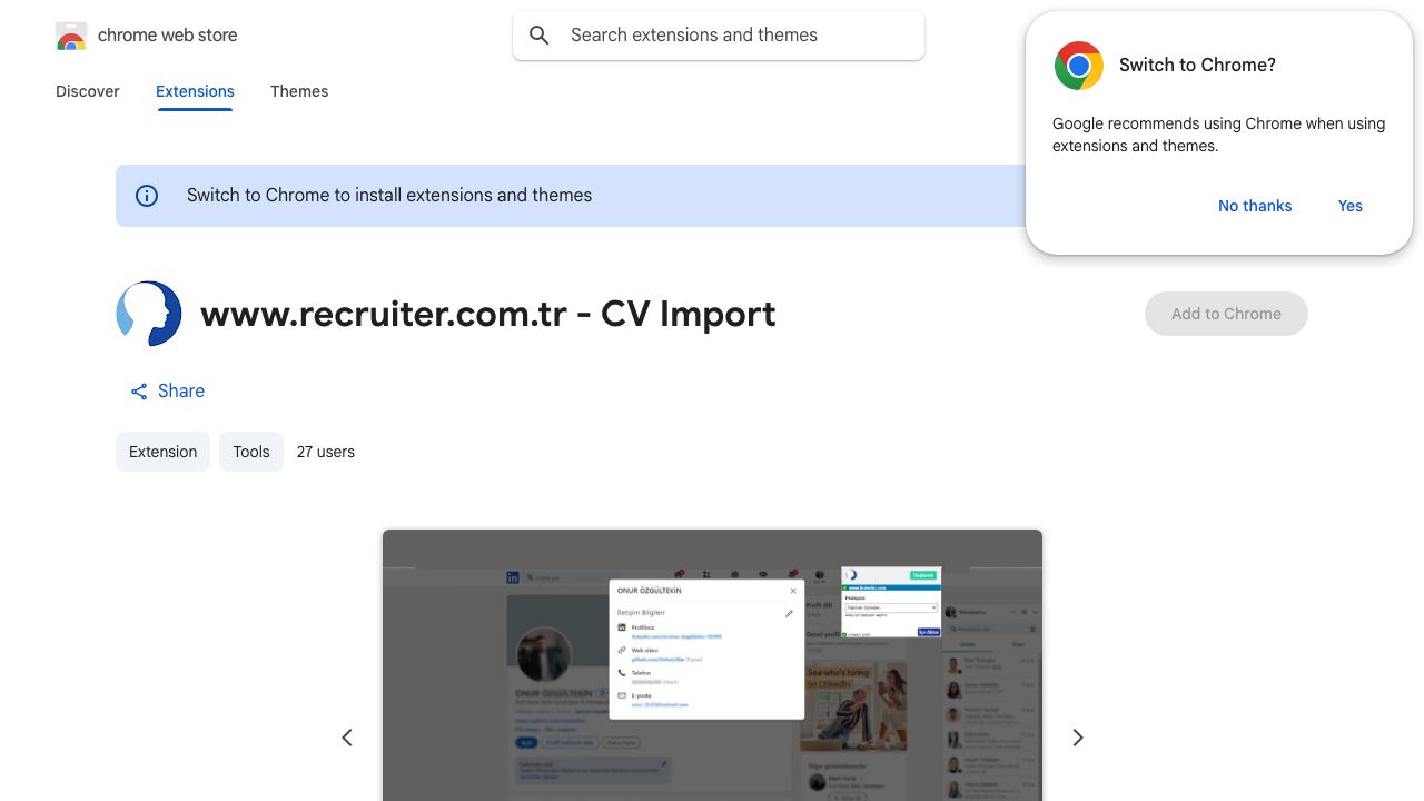 Recruiter.com.tr - CV Import website screenshot