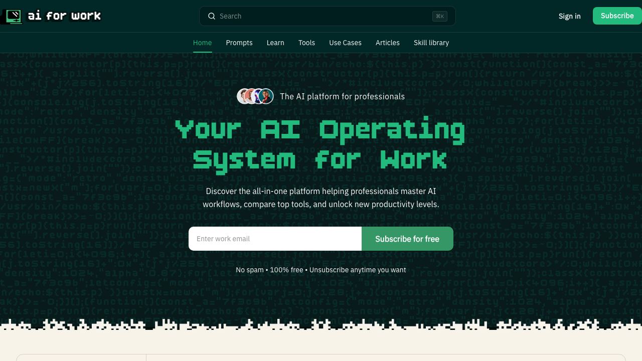 Ai for Work 网站截图