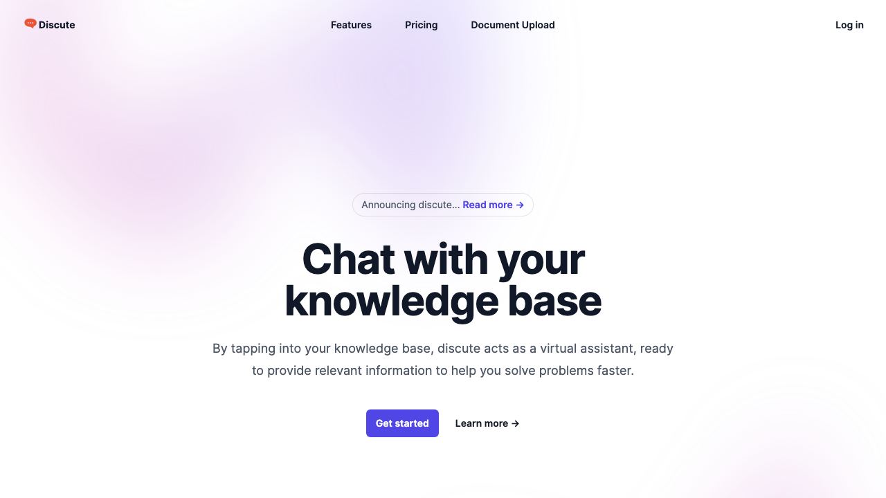 Discute website screenshot