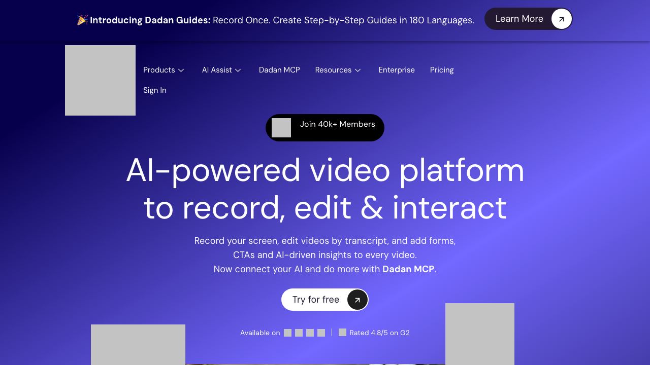 Dadan website screenshot