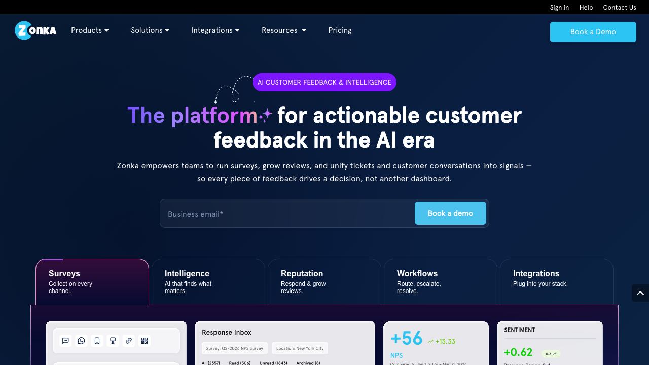 Zonka Feedback 网站截图