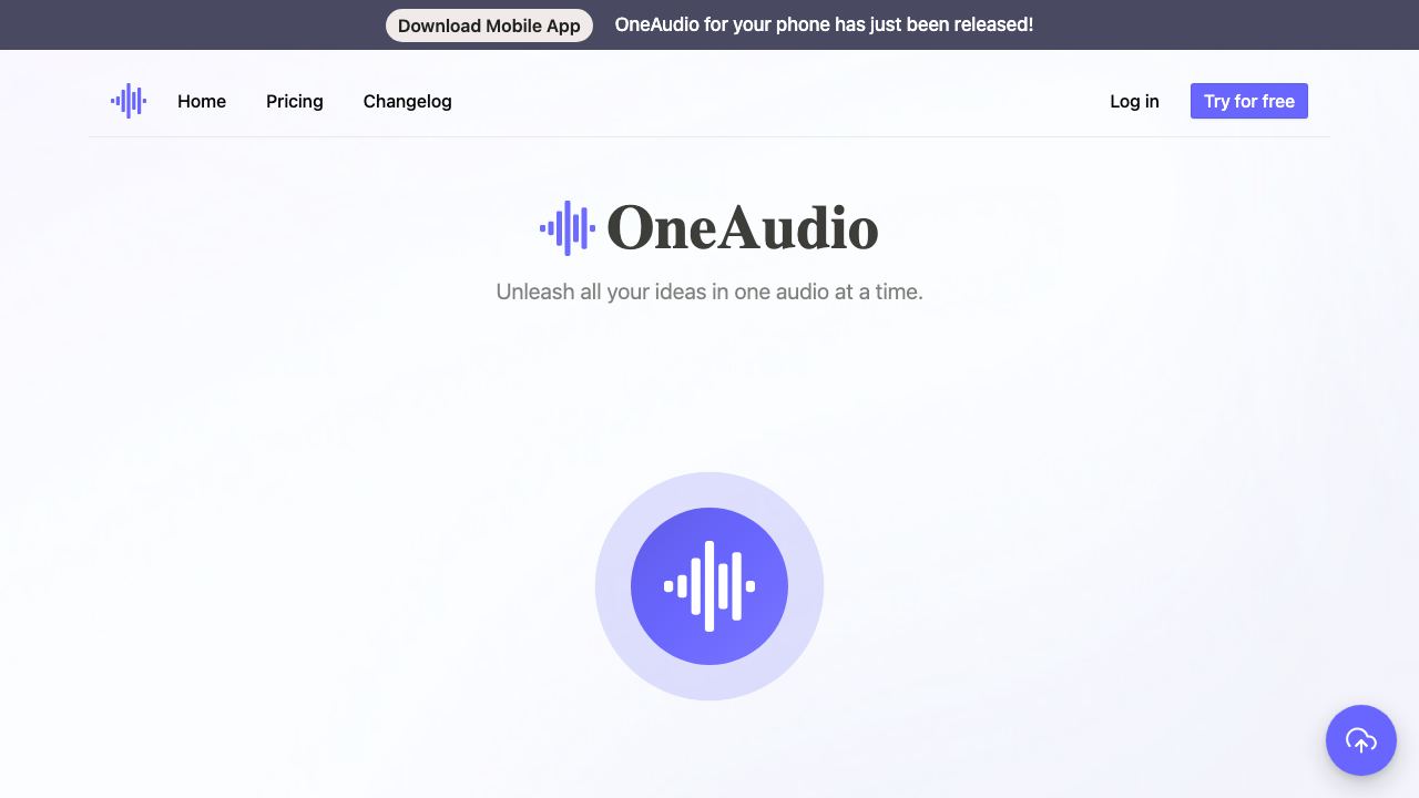 OneAudio AI 网站截图