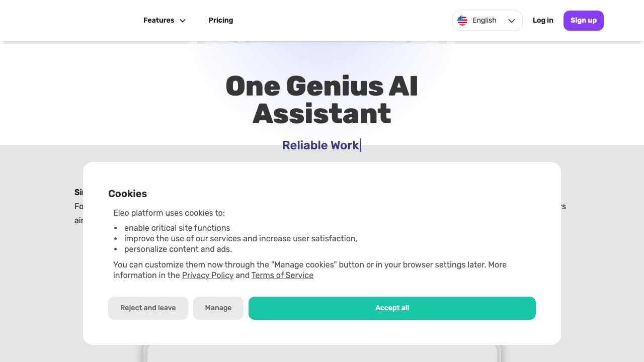 Eleo.ai 网站截图