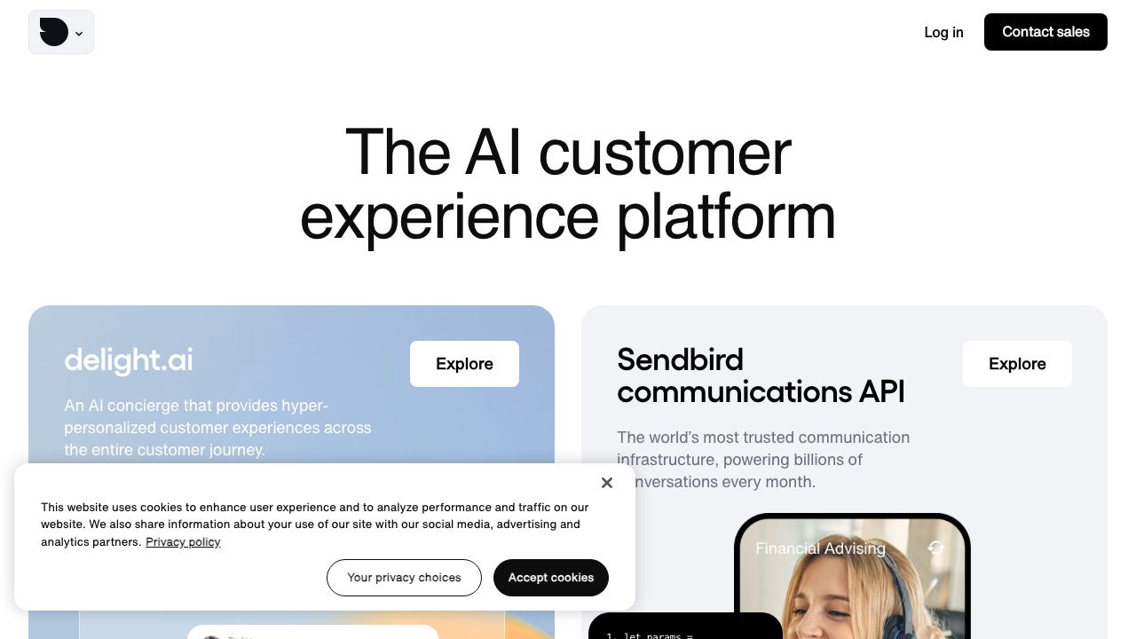 Sendbird 网站截图
