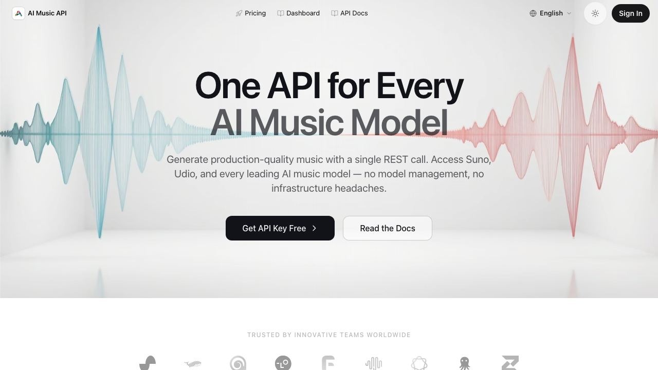 AI Music API, Free Cheap AI Music 网站截图