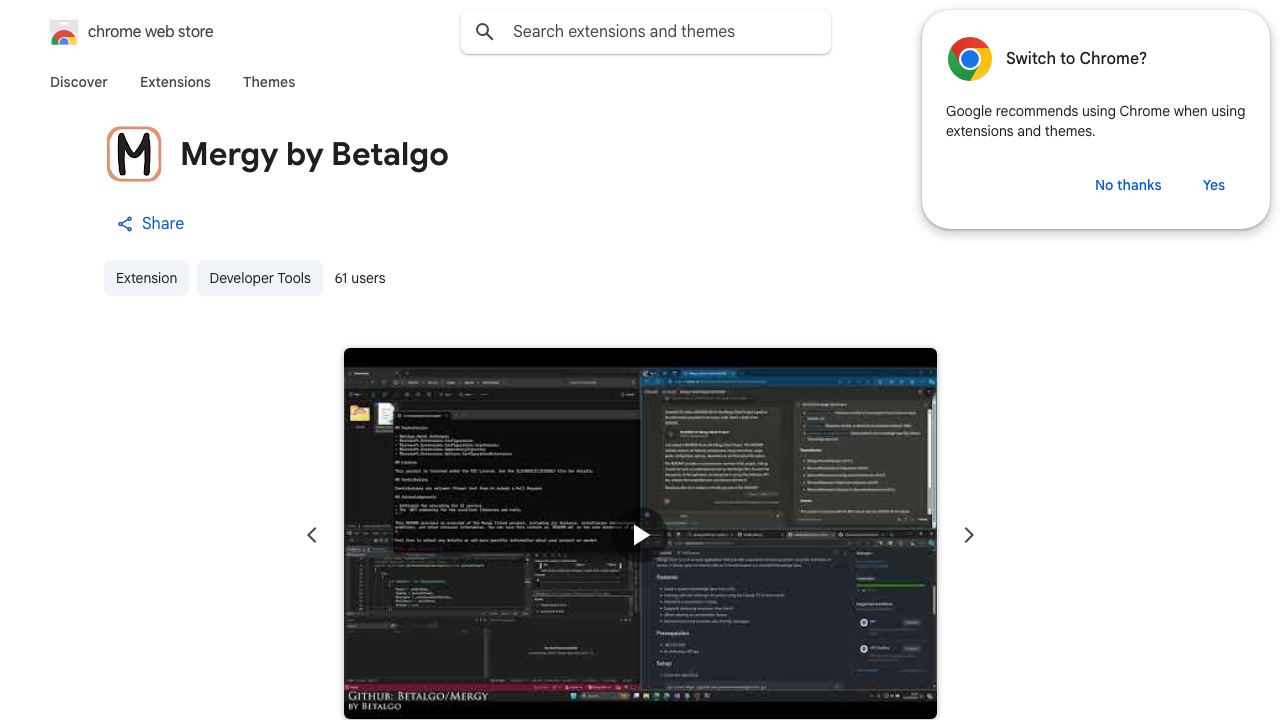 Mergy by Betalgo 网站截图