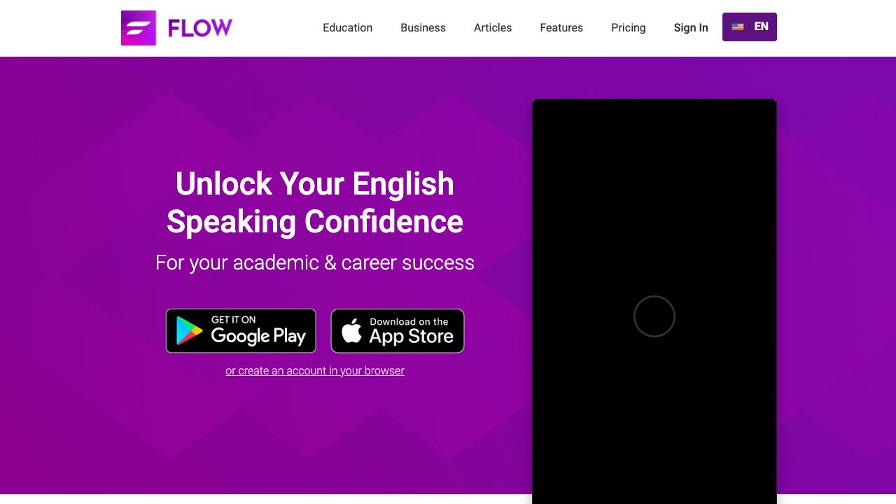 FLOW Speak Learning Pathways website screenshot