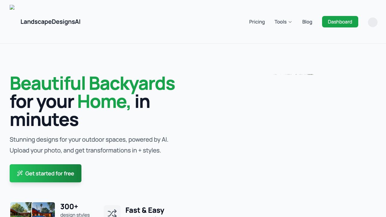 Landscape Designs AI 网站截图
