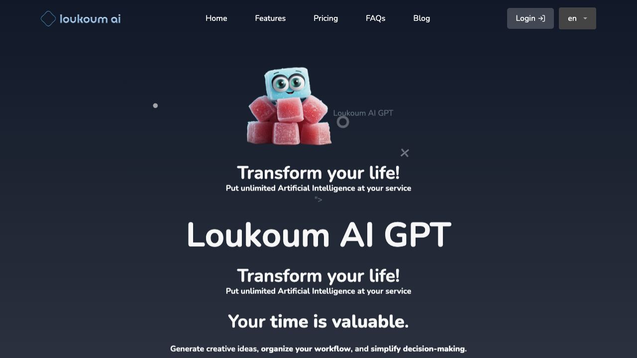 Loukoum.ai : Sweet GPT Assistant 网站截图