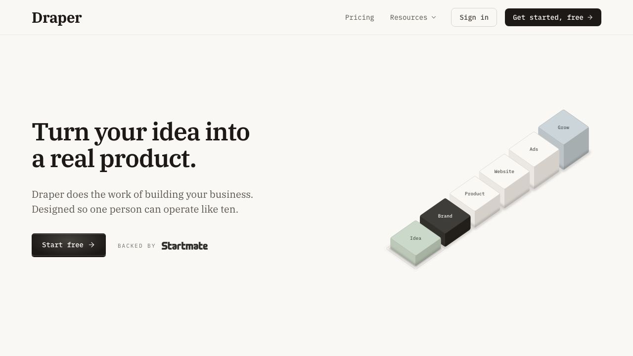Draper website screenshot