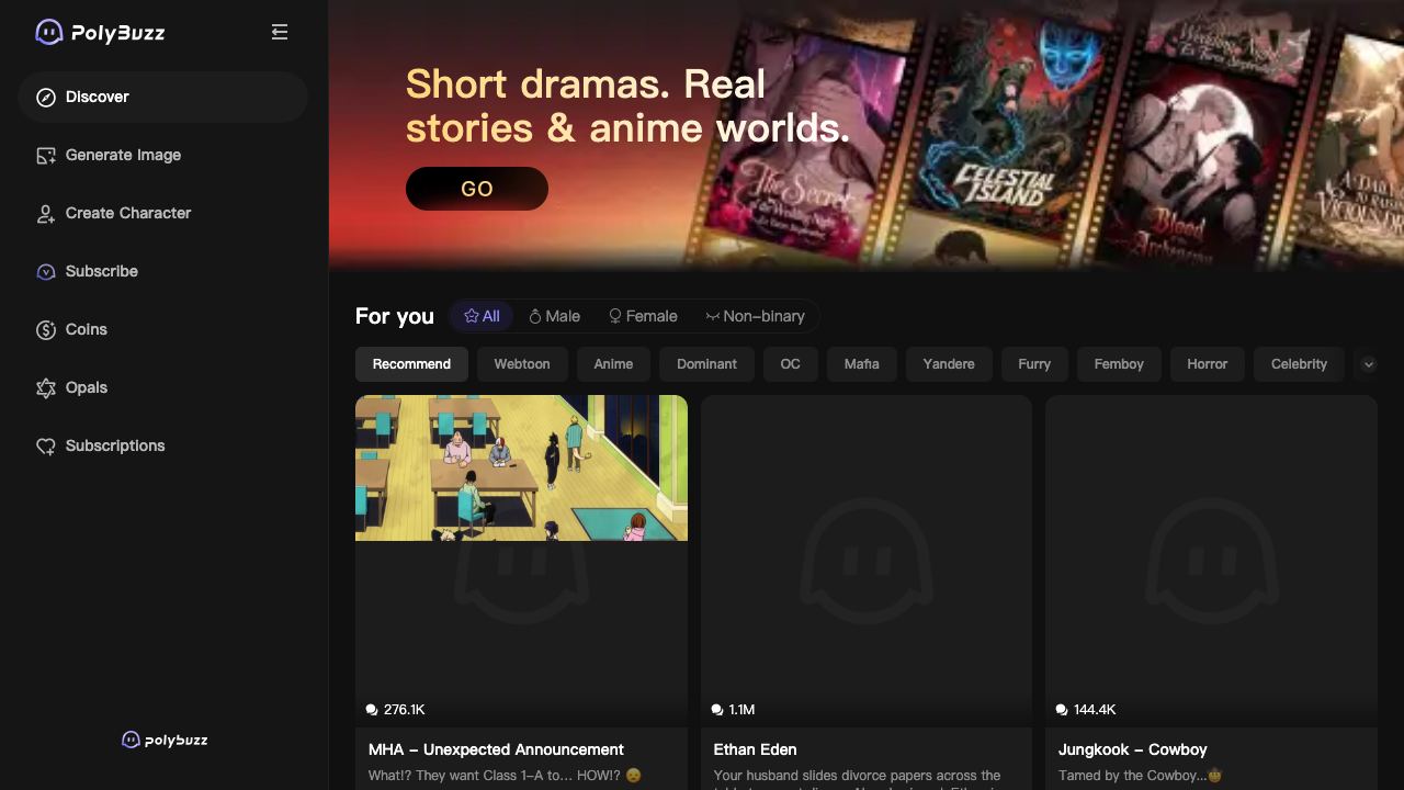 PolyBuzz website screenshot