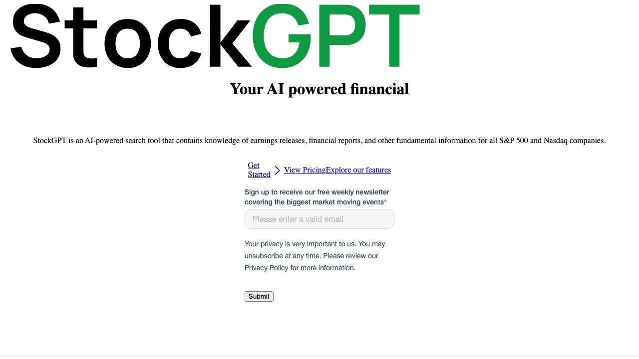 StockGPT 网站截图