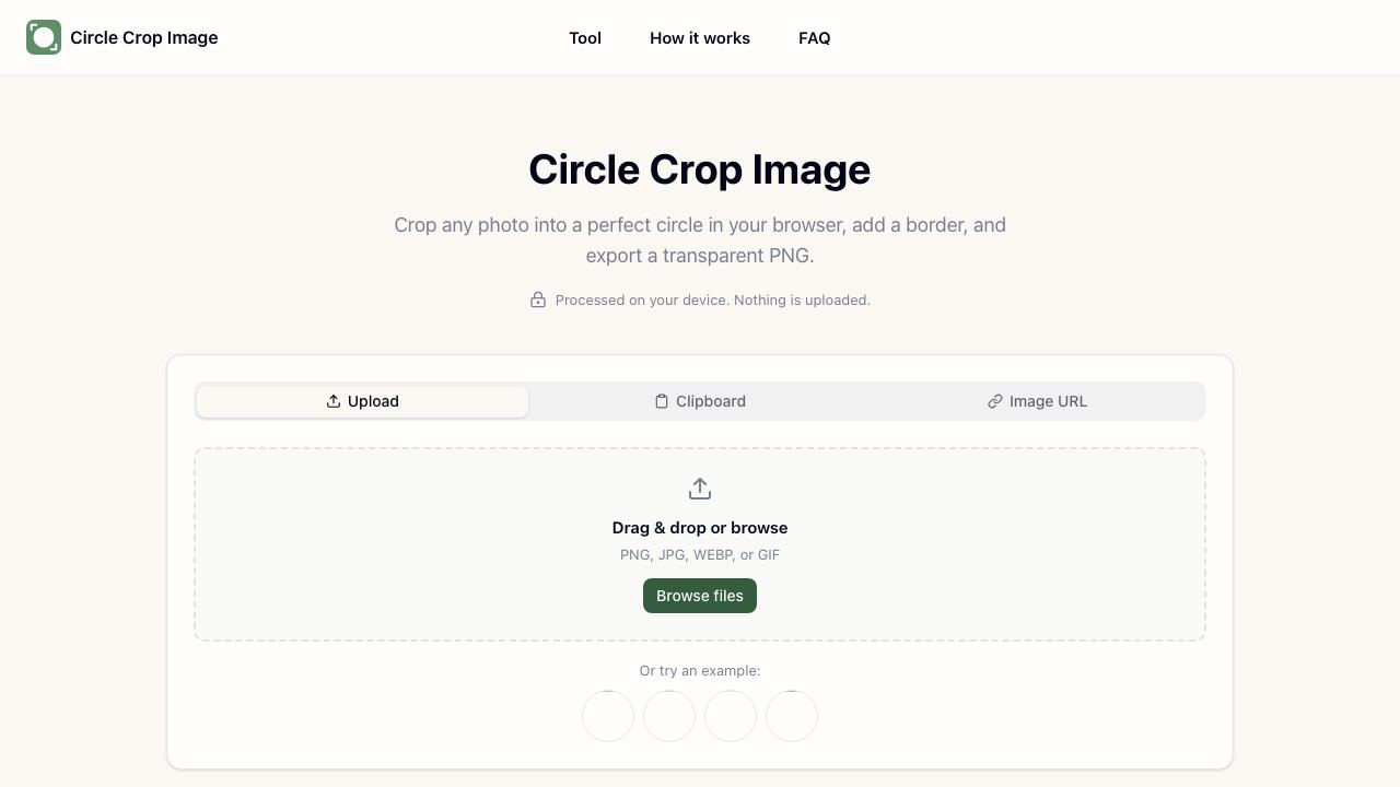 https://www.circlecropimage.io/ 网站截图