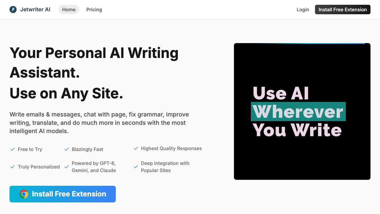 ChatGPT Writer 网站截图