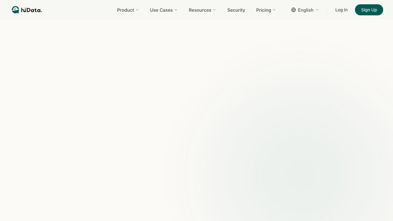 hiData website screenshot