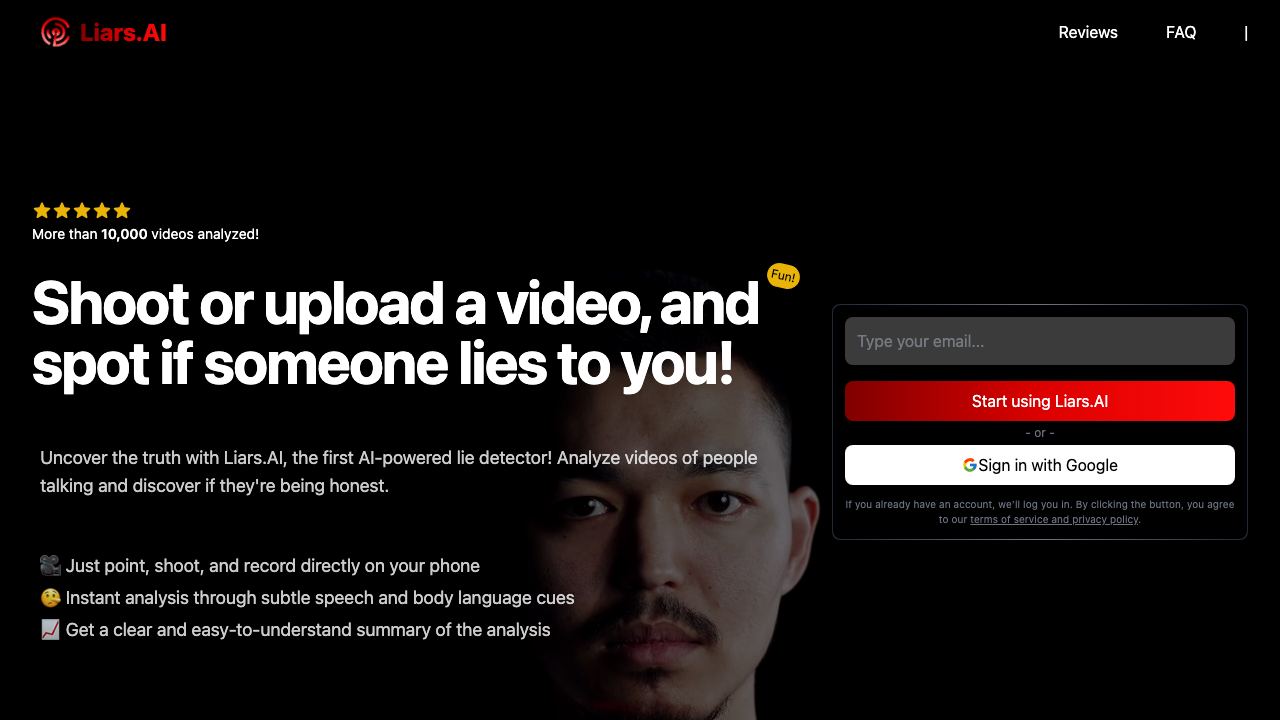 Liars.AI 网站截图