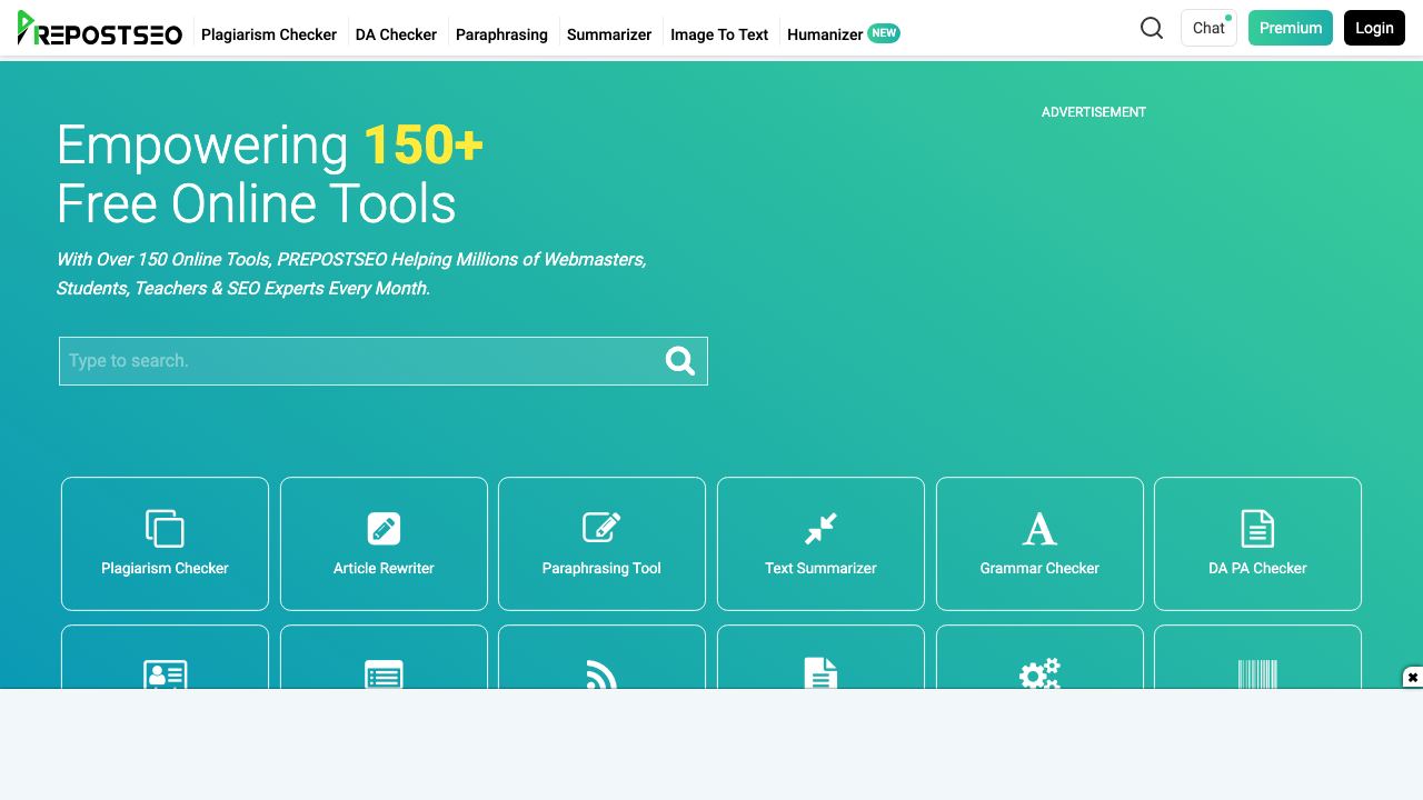 Prepostseo 网站截图