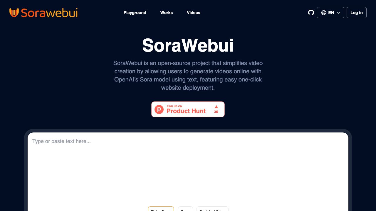 SoraWebui 网站截图